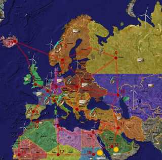 European renewable energy supergrid map Credit Wibke von Flemming
