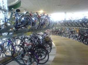 Bike parking in Freiburg Germany COPYRIGHT P FAIRLEY